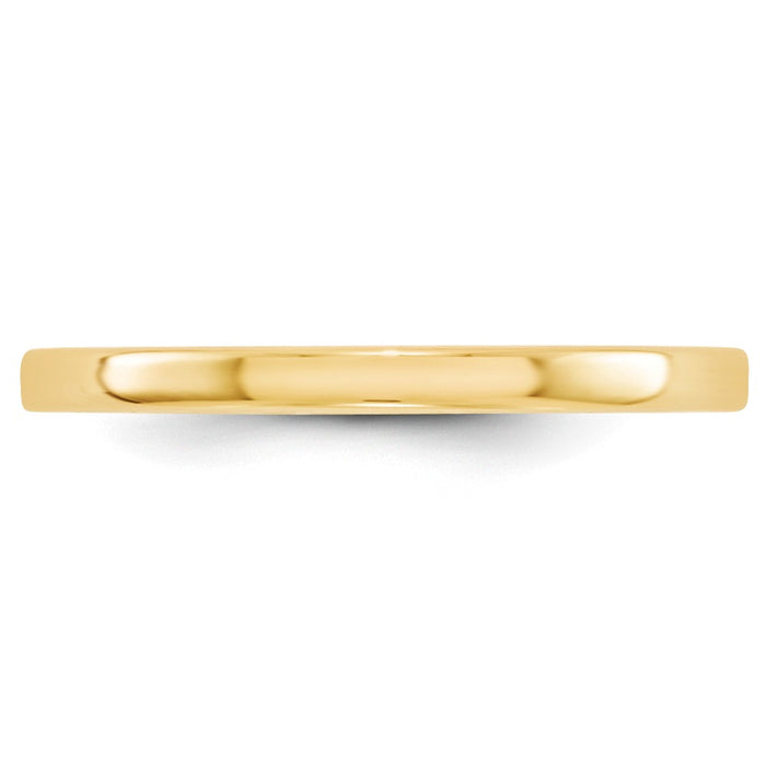 14k Yellow Gold 2mm LTW Flat Wedding Band Size 5.5