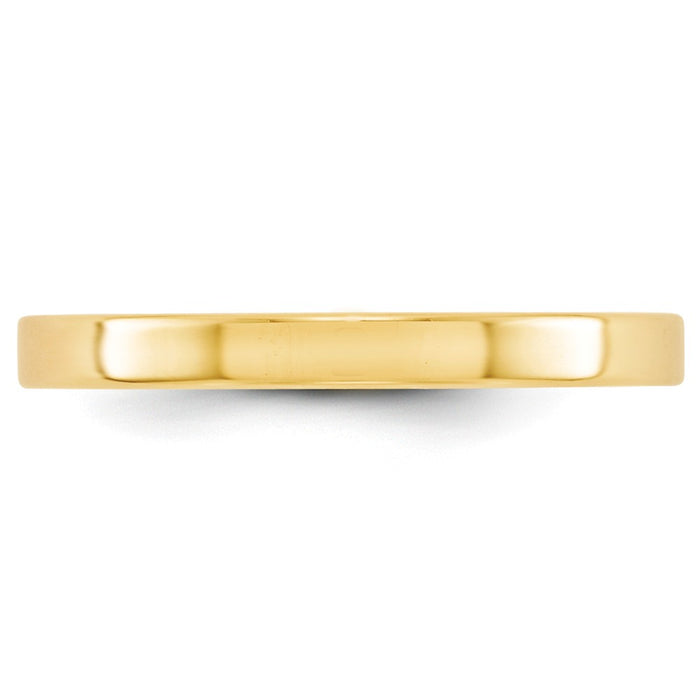 14k Yellow Gold 2.5mm LTW Flat Wedding Band Size 4.5