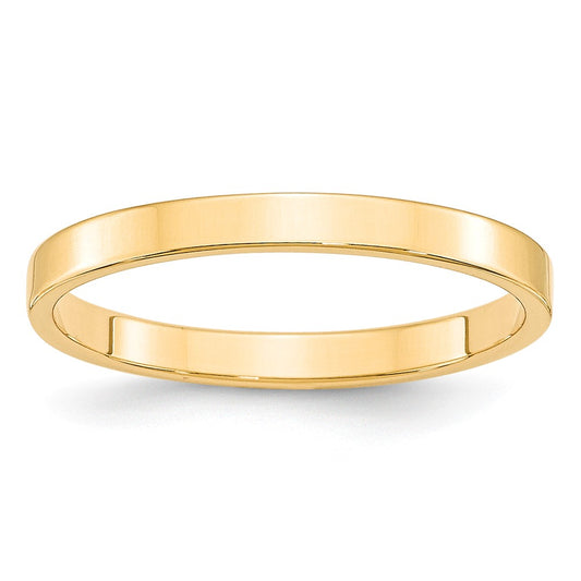 14k Yellow Gold 2.5mm LTW Flat Wedding Band Size 10