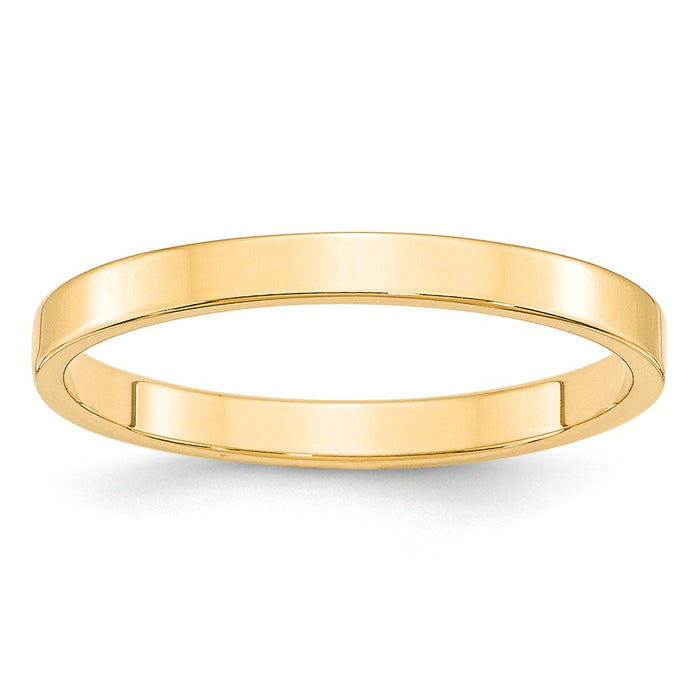 14k Yellow Gold 2.5mm LTW Flat Wedding Band Size 4