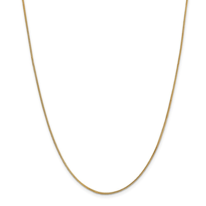 Million Charms 14k Yellow Gold, Necklace Chain, .9mm Solid Polished Franco Chain, Chain Length: 16 inches