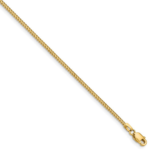 Million Charms 14k Yellow Gold 1.0mm Franco Chain, Chain Length: 8 inches