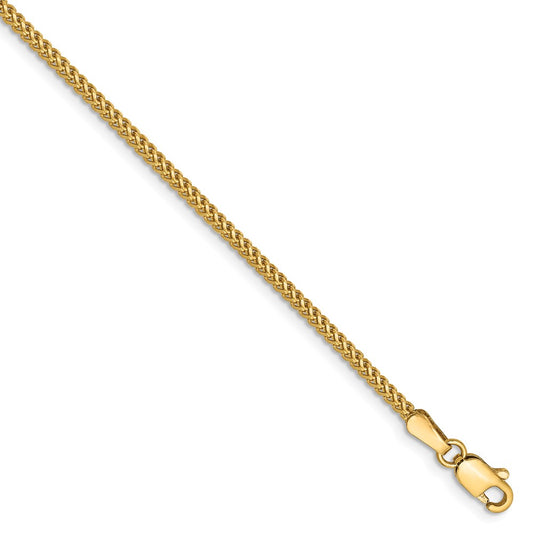 Million Charms 14k Yellow Gold 1.3mm Franco Chain, Chain Length: 7 inches