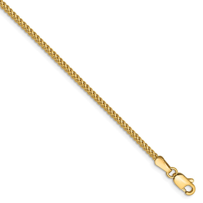 Million Charms 14k Yellow Gold 1.3mm Franco Chain, Chain Length: 8 inches