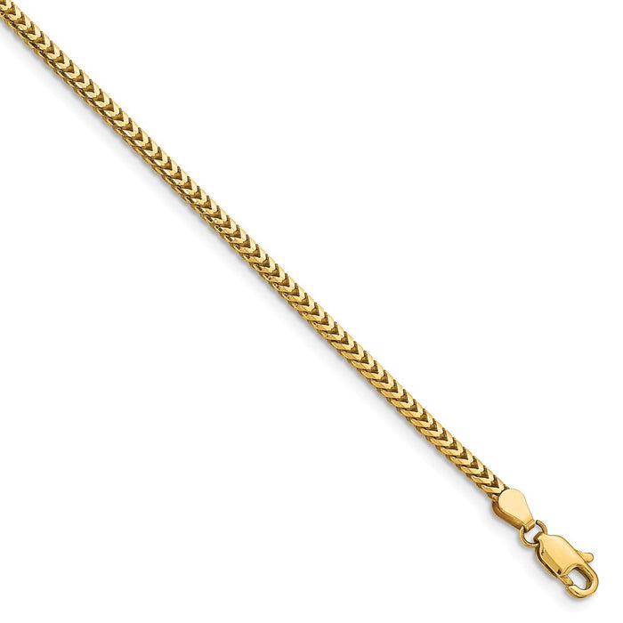 Million Charms 14k Yellow Gold 2.5mm Franco Chain, Chain Length: 8 inches