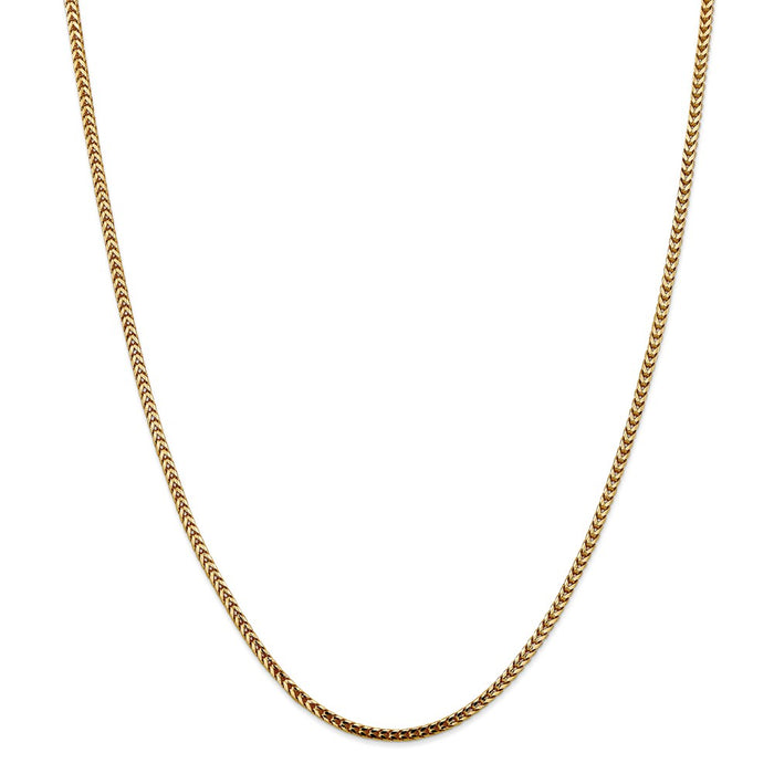 Million Charms 14k Yellow Gold, Necklace Chain, 2.5mm Franco Chain, Chain Length: 24 inches