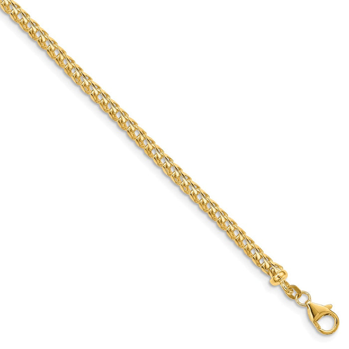 Million Charms 14k Yellow Gold 3.7mm Franco Chain, Chain Length: 8 inches