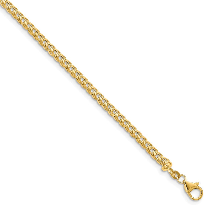 Million Charms 14k Yellow Gold 3.7mm Franco Chain, Chain Length: 9 inches