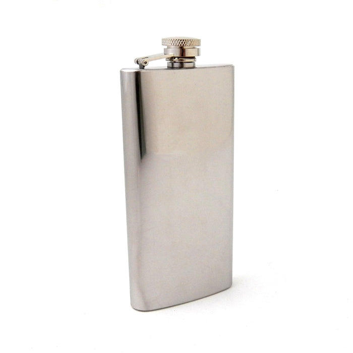 Occasion Gallery Silver Color 5 1/2 oz. Stainless Steel Mirror Finish Boot Flask with Captive Cap and Durable Rubber Seal. 2.75 L x 0.87 W x 5.75 H in.