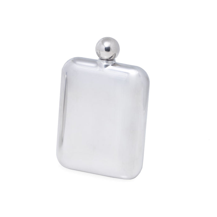 Occasion Gallery Silver Color 6 oz. Stainless Steel Mirror Finish Flask with Rounded Corners. 3.75 L x 5.35 W x 1 H in.