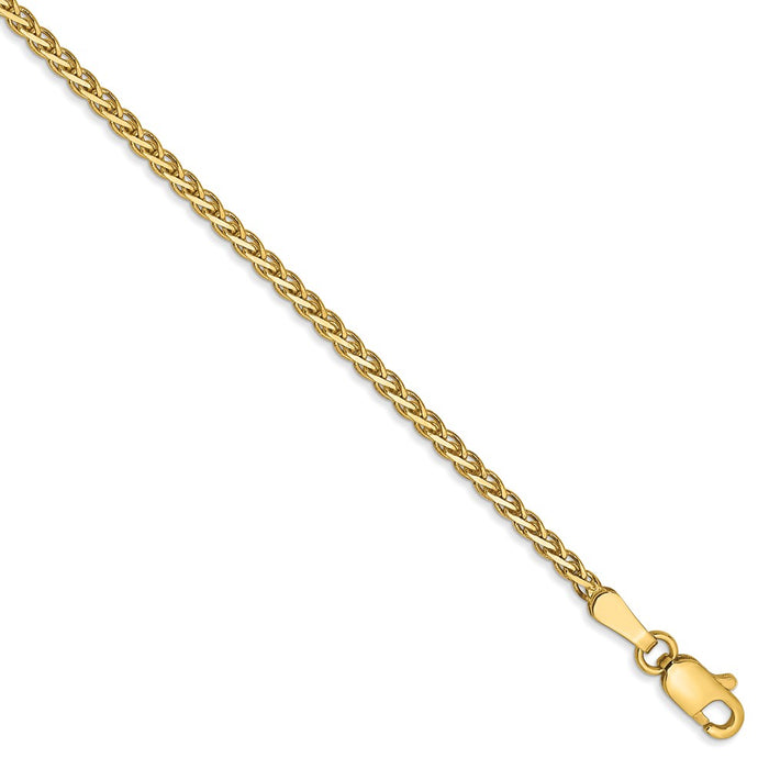 Million Charms 14k Yellow Gold 1.8mm Flat Wheat Chain, Chain Length: 7 inches