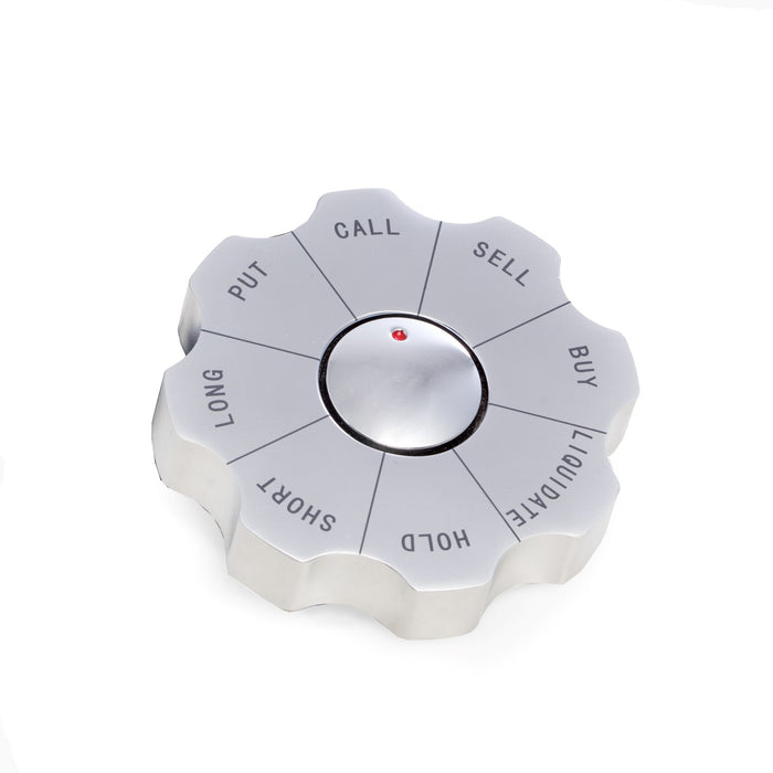 Occasion Gallery Silver Color "Stock Market", Spinner Decision Maker Paperweight.  3.5 L x 0.85 W x  H in.