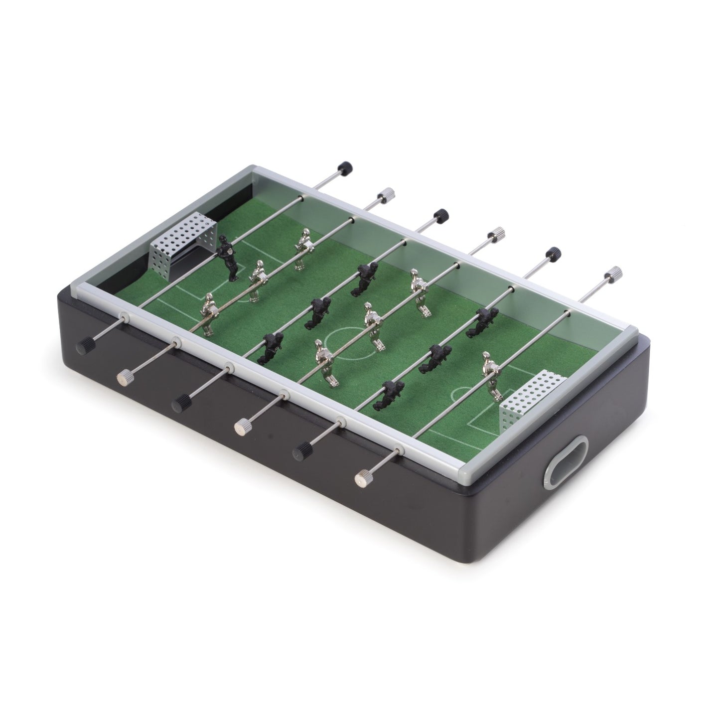 Occasion Gallery Mahogany  Color Desk Top Aluminum and "Mahogany" Wood Foosball Game Set. 10.5 L x 6.25 W x 2 H in.