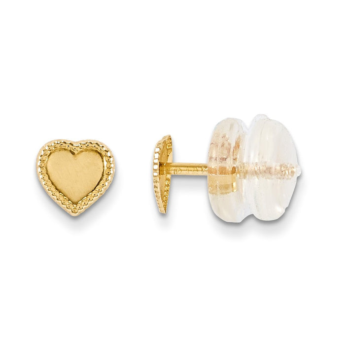 14k Yellow Gold Madi K Heart Earrings, 4mm x 4mm