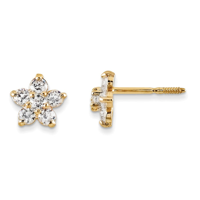 14k Yellow Gold Madi K Marquise Cubic Zirconia ( CZ ) Star Earrings, 7mm x 7mm