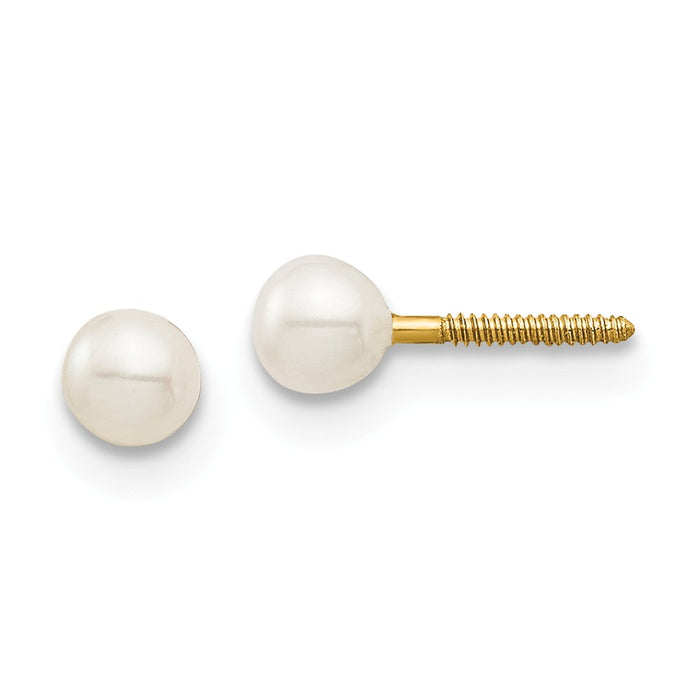 14k Yellow Gold Madi K 3mm Freshwater Cultured Pearl Earrings, 3mm x 3mm