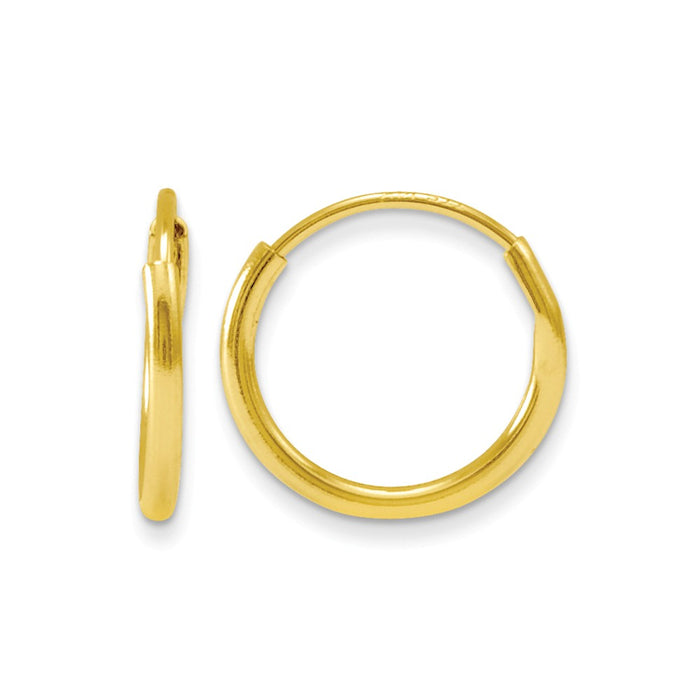 14k Yellow Gold Madi K Endless Hoop Earrings, 9mm x 9mm