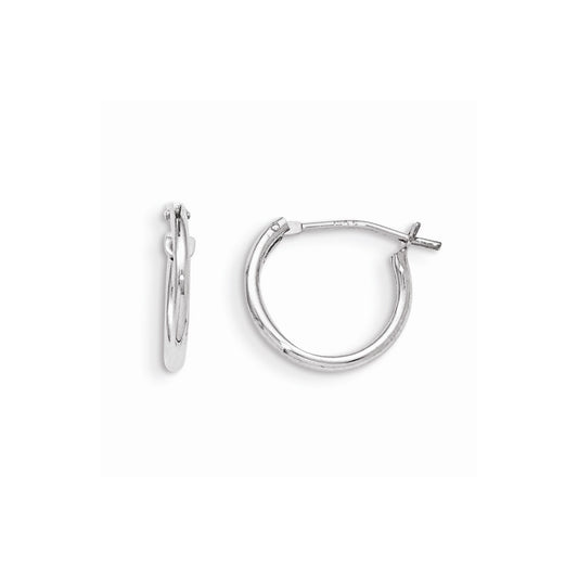 14k White Gold Madi K Hoop Earrings, 11mm x 12mm