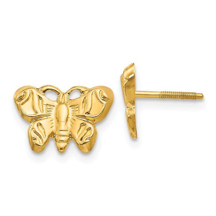 14k Yellow Gold Madi K Butterfly Earrings, 8mm x 11mm