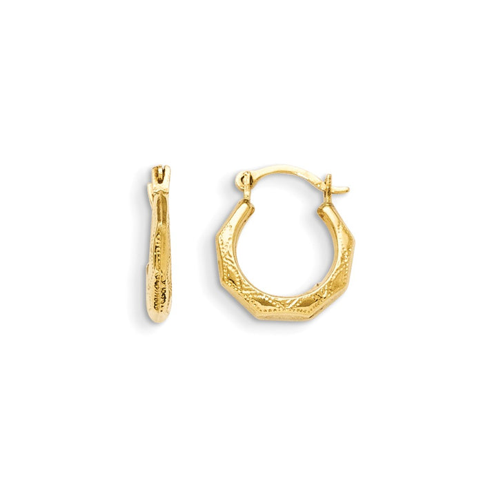 14k Yellow Gold Madi K Hinged Earrings, 13mm x 12mm