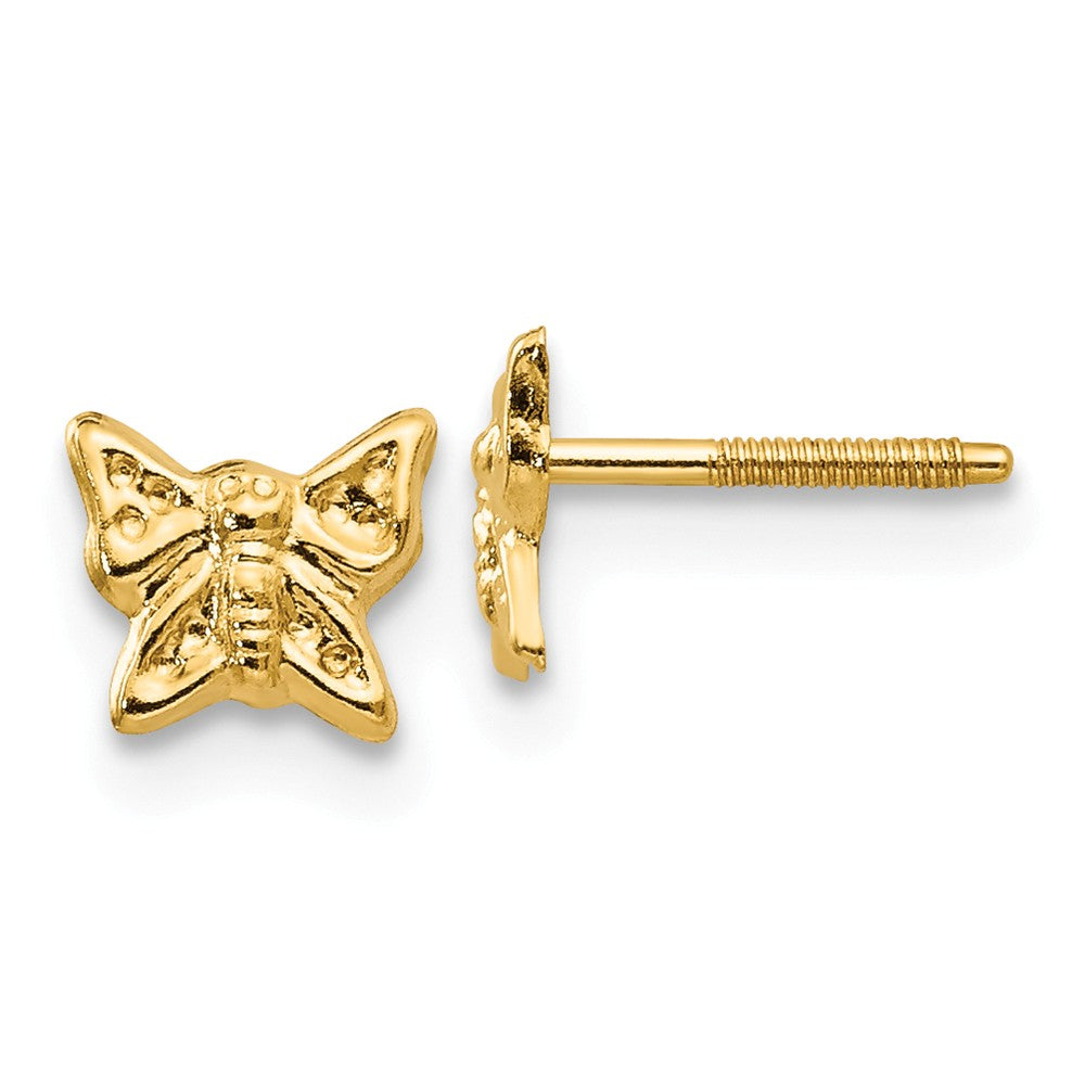 14k Yellow Gold Madi K Butterfly Screwback Earrings, 5mm x 5mm