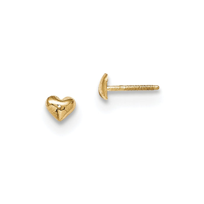 14k Yellow Gold Madi K Heart Post Earrings, 4mm x 4mm