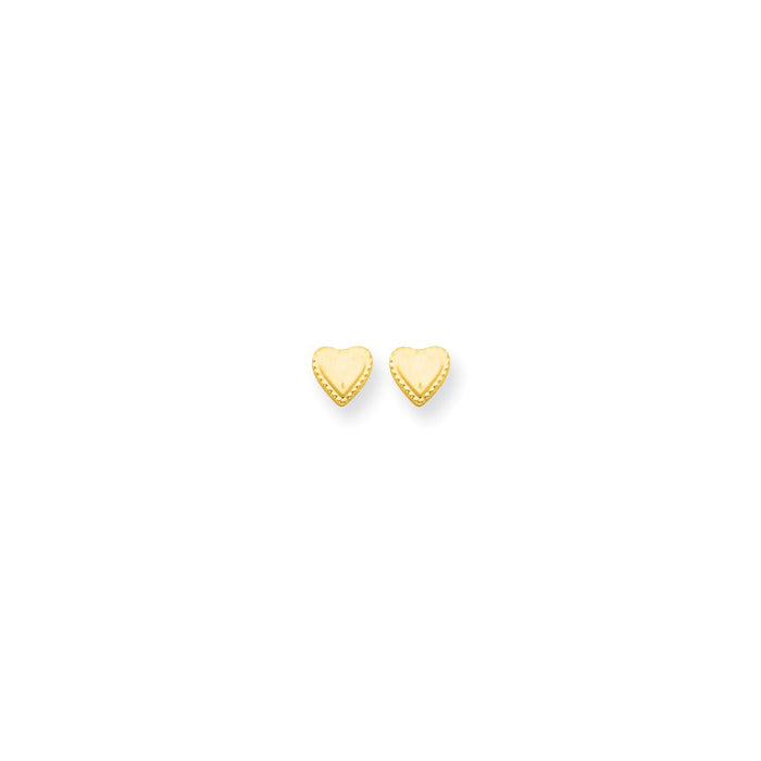 14k Yellow Gold Madi K Heart Post Earrings, 8mm x 8mm