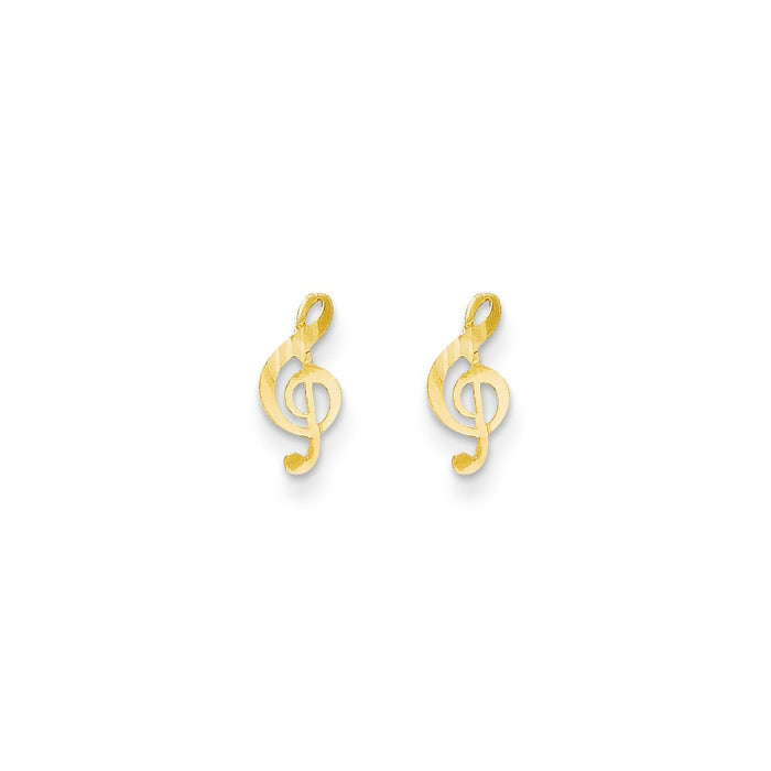 14k Yellow Gold Madi K Polished Musical Note Post Earrings, 10mm x 5mm