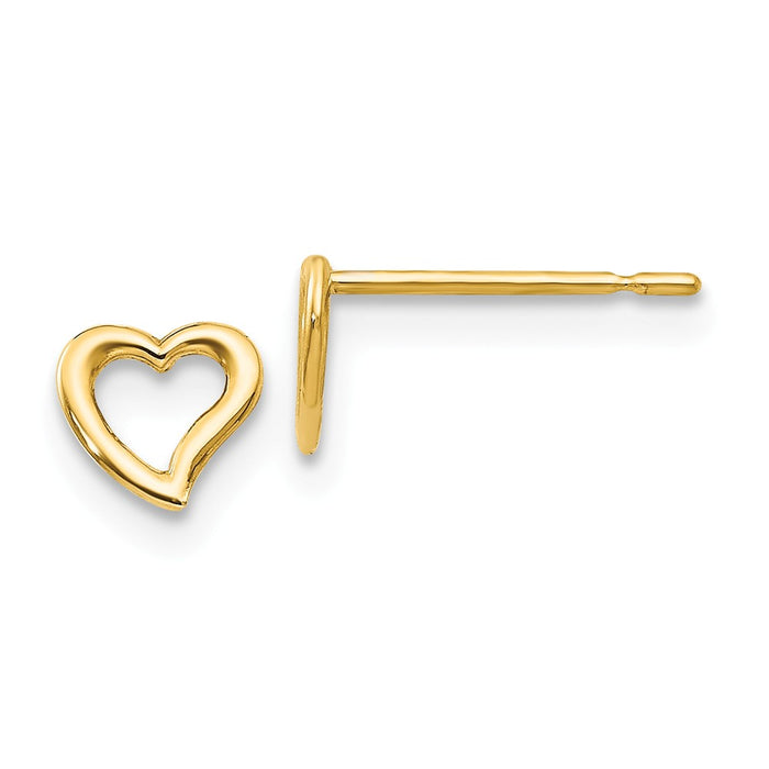 14k Yellow Gold Madi K Children's Heart Post Earrings, 5mm x 5mm