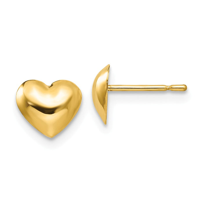 14k Yellow Gold Madi K Children's Heart Post Earrings, 7mm x 7mm