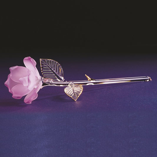Lavender Rose Glass Figurine