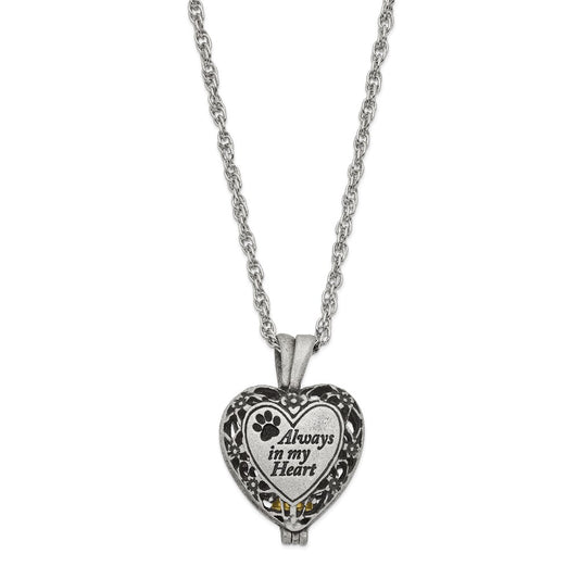 Keepsake Bereavement Always In My Heart Pet Memorial Ash Holder Locket Necklace