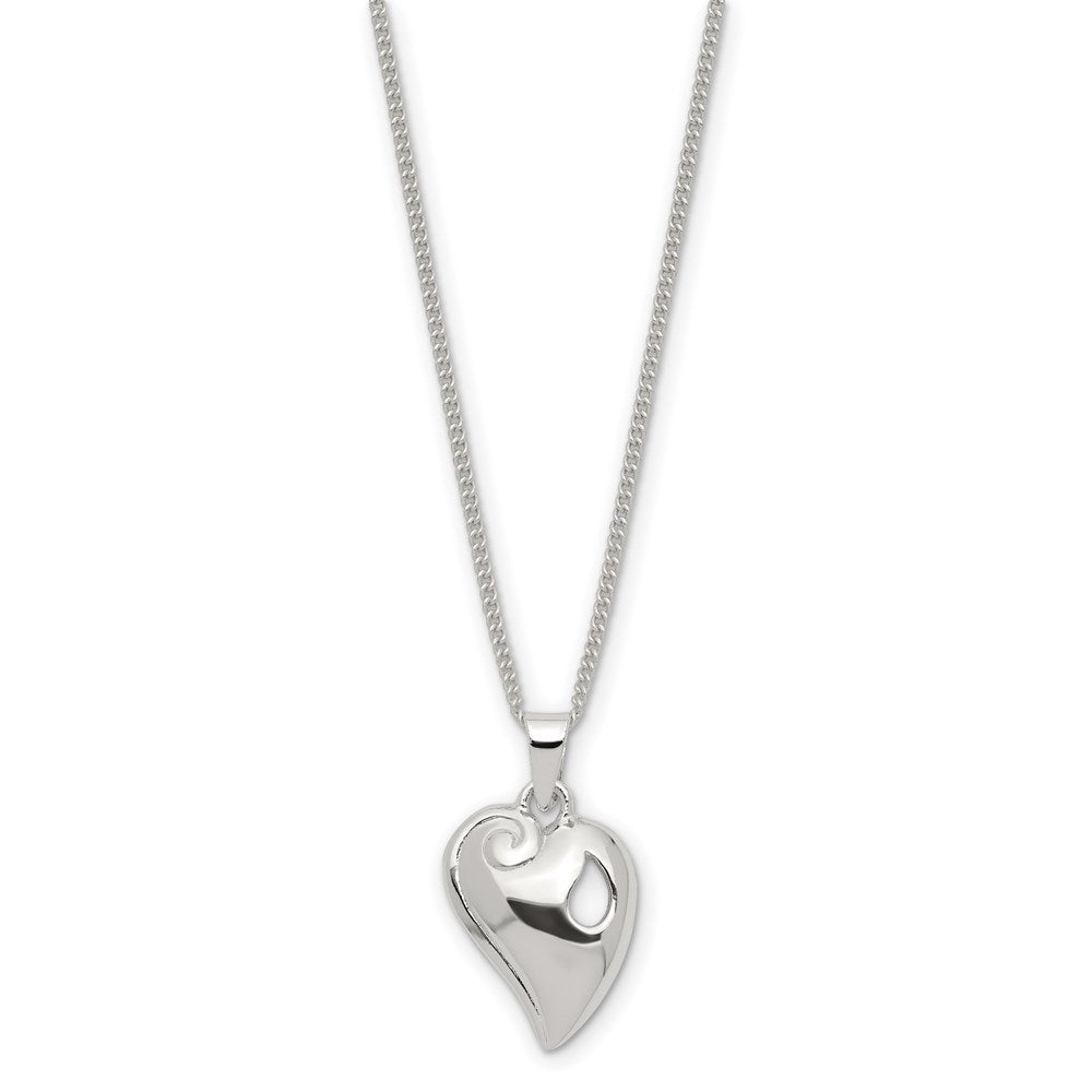 Keepsake Bereavement Silver-plated Metal Reunion Heart 18in Necklace