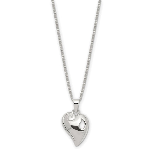 Keepsake Bereavement Silver-plated Metal Reunion Heart 18in Necklace