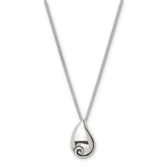 Keepsake Bereavement Silver-plated Metal No Tears in Heaven Teardrop 18in Necklace