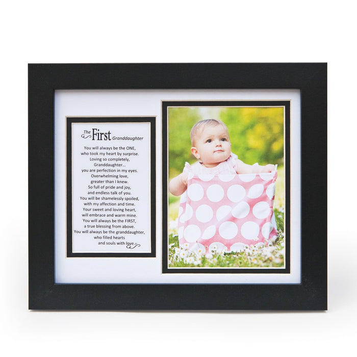 Occasion Gallery Baby Keepsake Gifts:  First Granddaughter Poem Black Frame Holds 5x7 Photo