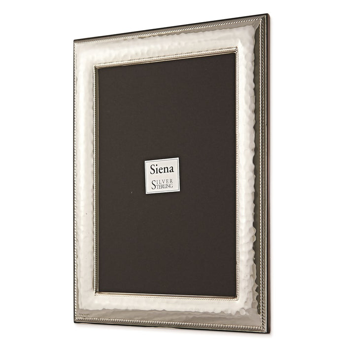 Occasion Gallery Wedding Keepsake Gifts, Bilaminate 925 Sterling Silver Hammered Roped Border 5x7 Photo Picture Frame