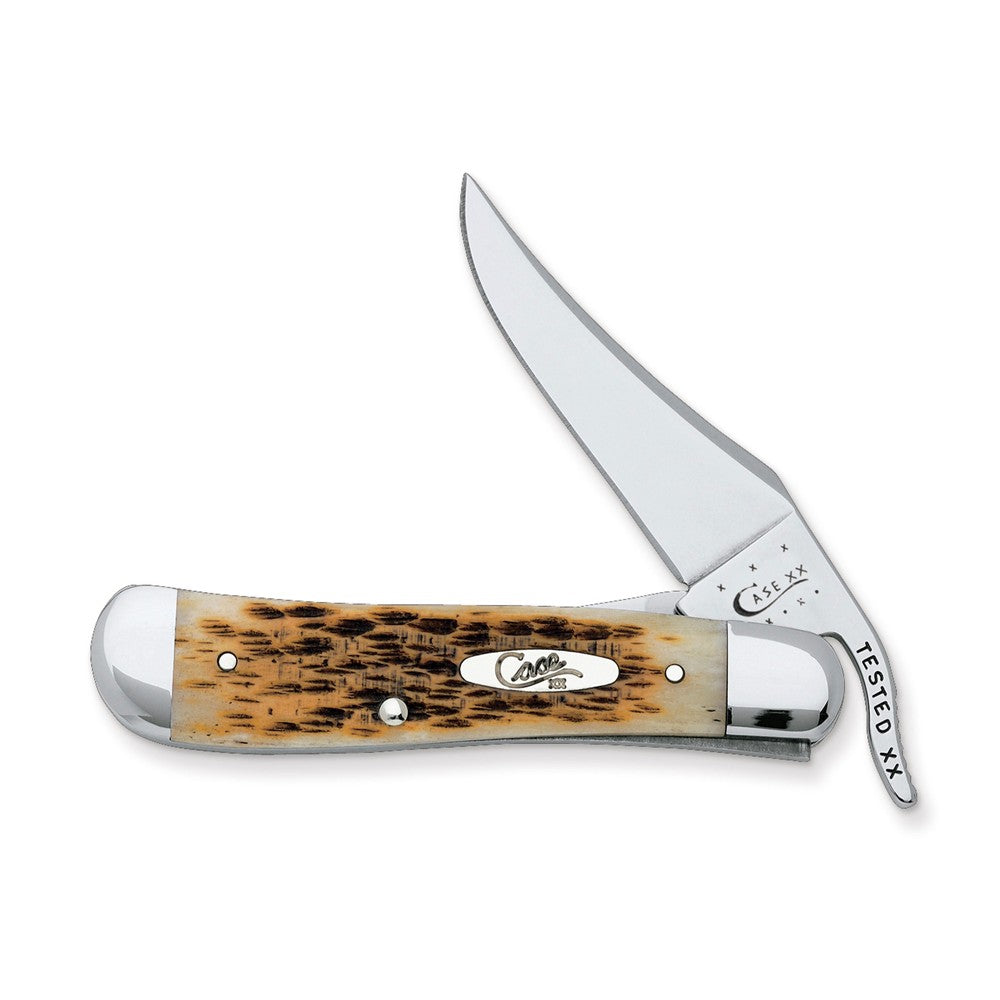 Case Amber Bone Handle RussLock Knife