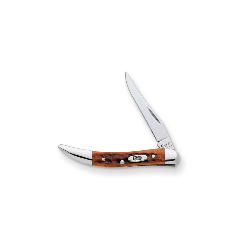 Case PocketWorn Harvest Orange Bone Sm Texas Toothpick Knife
