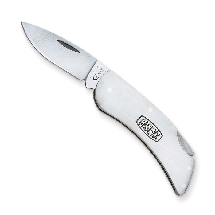 Case Lockback Brushed Stainless Steel Handle with Logo Knife