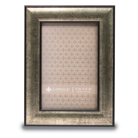Occasion Gallery 4x6 Domed Burnished Silver and Black Picture Photo Picture Frame