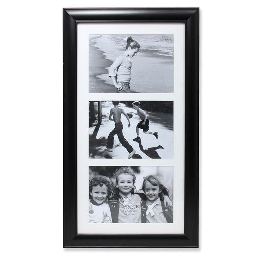 Occasion Gallery Black Collage Photo Picture Frame - Three Opening 5x7 Gallery Photo Picture Frame