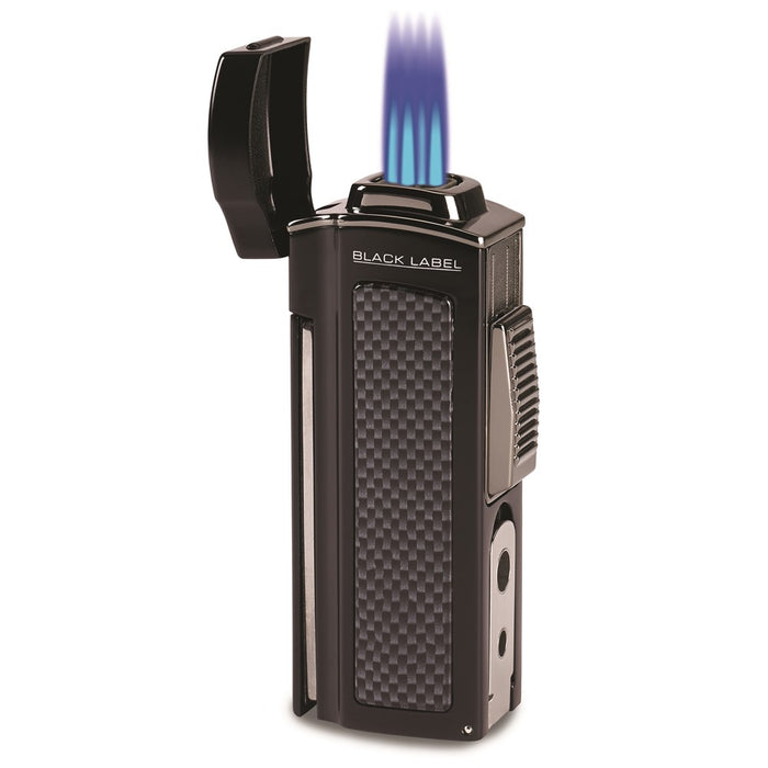Dominator Black Matte Quad Torch Flame Table Lighter