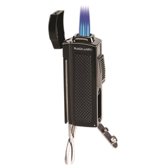 Dominator Black Matte Quad Torch Flame Table Lighter