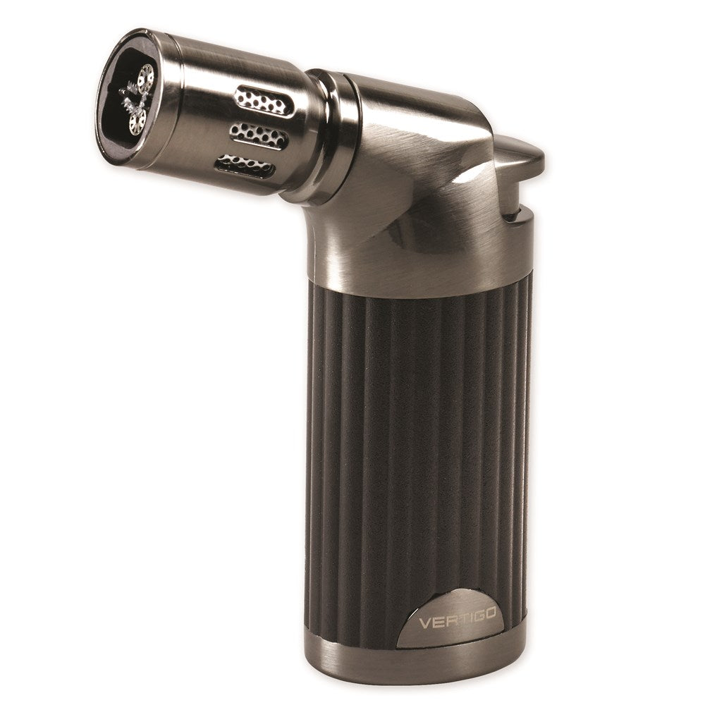 Vertigo Champ Black Matte and Gunmetal Quad Flame Table Torch Lighter