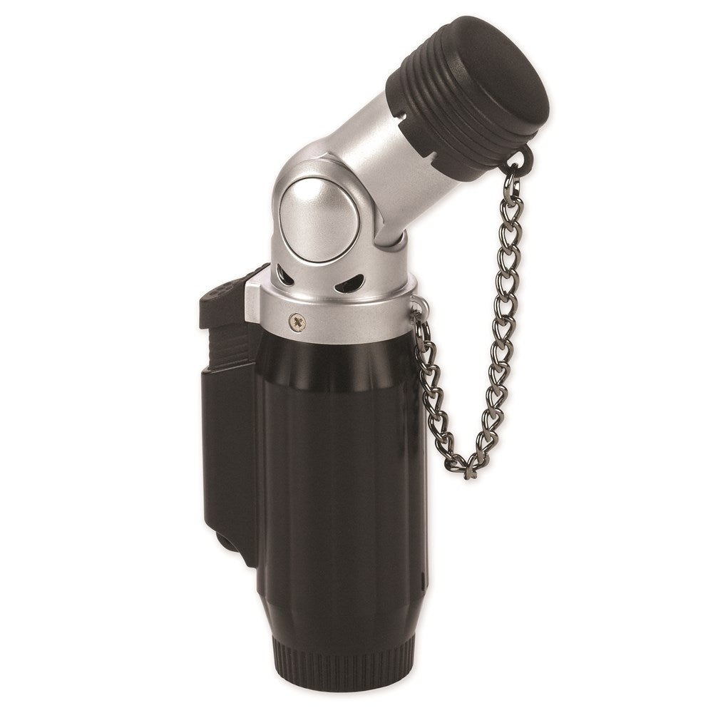 Vertigo Intimidator Black Matte and Brushed Chrome Quad Flame Table Torch L