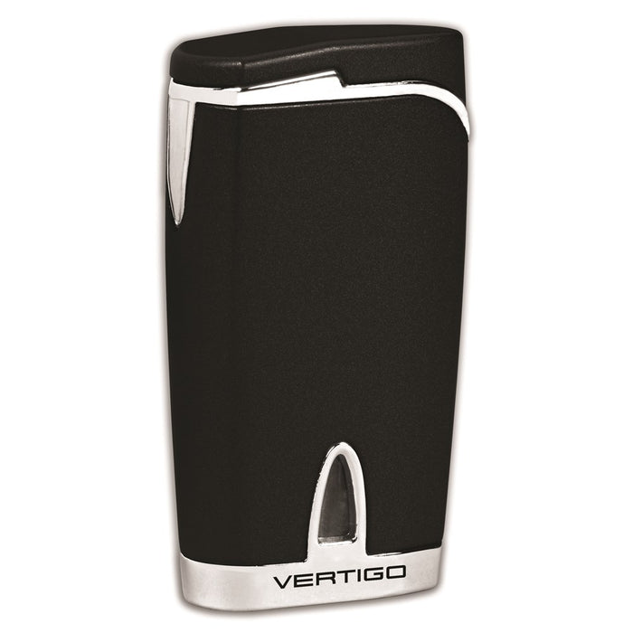 Vertigo Twister Black Matte and Brushed Chrome Quad Flame Torch Lighter