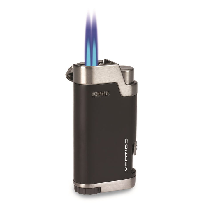 Vertigo Bullet Black Matte and Gunmetal Twin Flame Torch Lighter