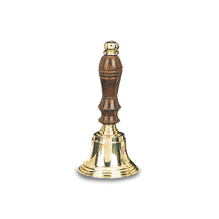 Small Lacquered Brass Wooden Handle Hand Bell
