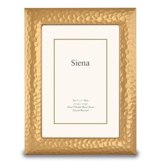 Occasion Gallery Gold-tone Hammered 5x7 Photo Picture Frame